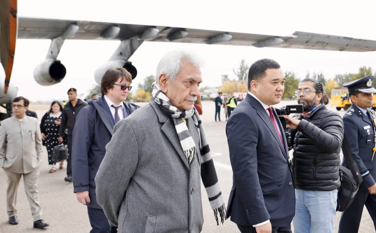 OfficeOfLGJandK's tweet photo. Landed in Elista, Kalmykia, Russia. Looking forward to paying my obeisance to holy relics of Lord Buddha &amp; interaction with Mr. Batu Sergeyevich Khasikov, Head of Republic of Kalmykia, Head of the Buddhists of Kalmykia, Shajin Lama of Kalmykia, venerable monks &amp; local devotees. https://t.co/lhoE2B7Ozh