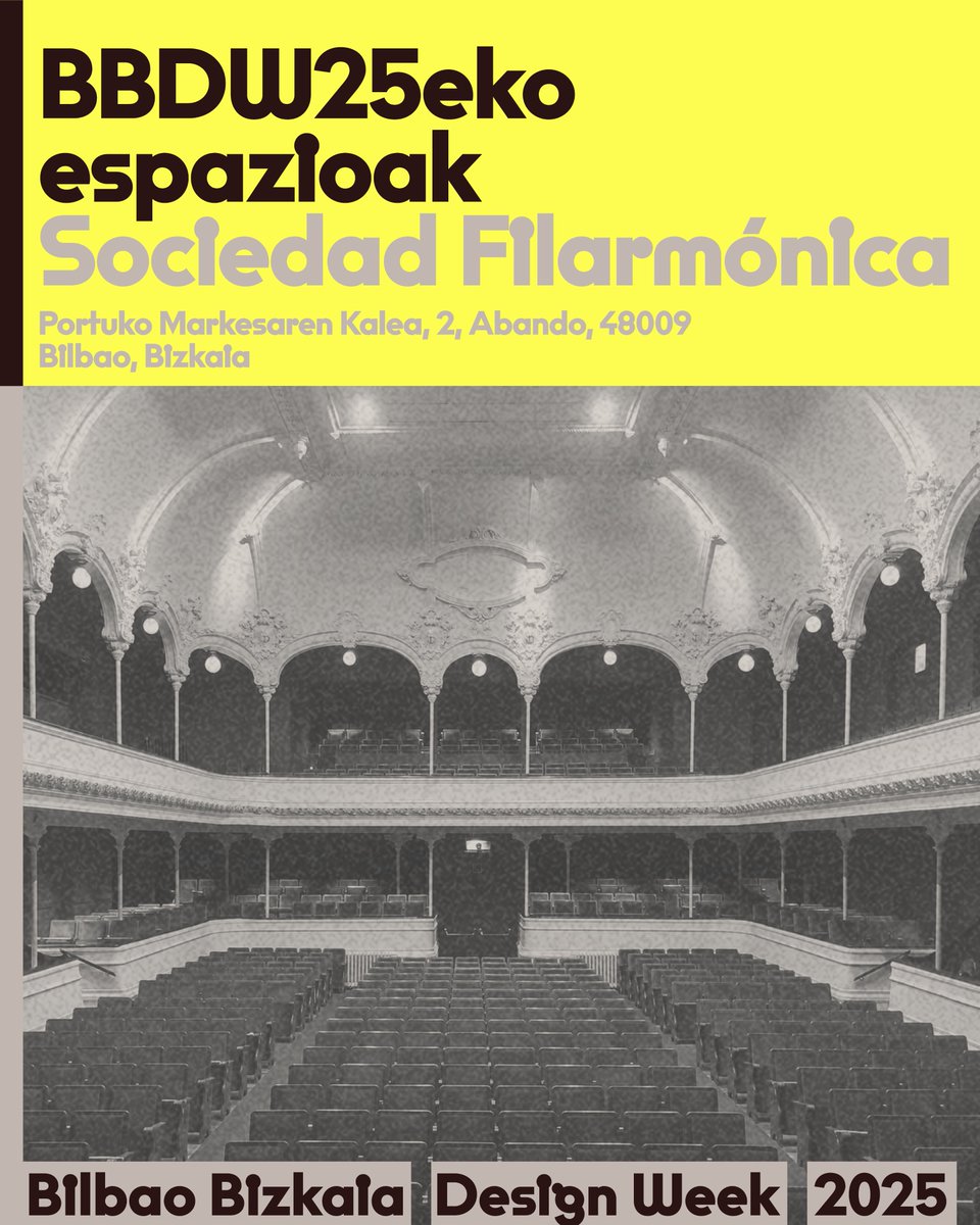 Bilbao Bizkaia Design Week 2025
Larrialditik biziberritzera
Bilboko Elkarte Filarmonikoak bere ondare modernista berritu du biziberritze-diseinuaren bitartez, ondarea, erosotasuna eta bizitza kulturala uztartuz.
AZA 20-28
#BBDW25