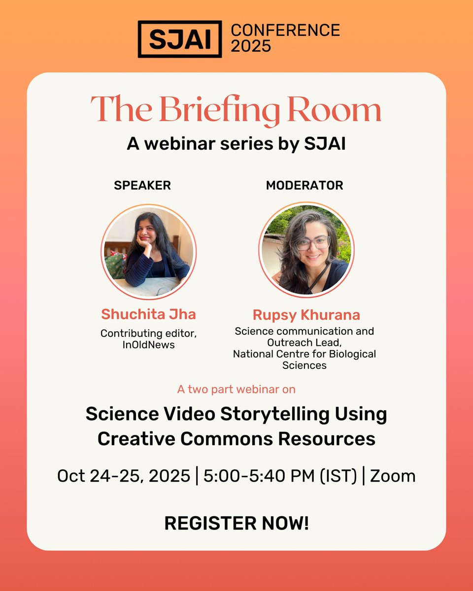 The Briefing Room is back – with a pre-conference special!

Join us for a two-part webinar, Science Video Storytelling Using Creative Commons Resources.  

Register here: docs.google.com/forms/d/e/1FAI…

Scroll to know more👇