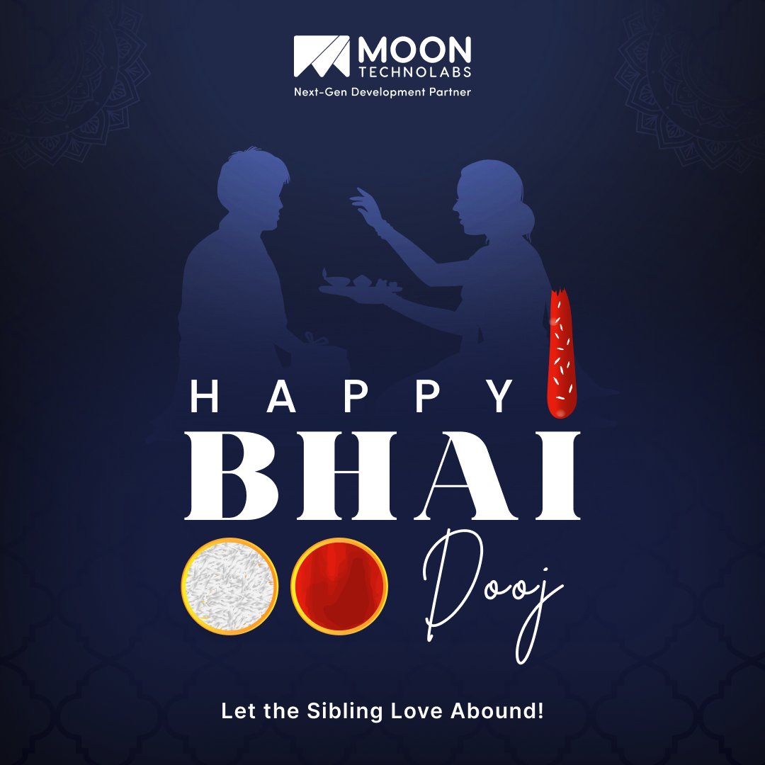 moontechnolabs's tweet image. 👫Wishing all the siblings a fine blend of love and laughter this Bhai Dooj! ❤️🧿

The act of placing a tilak on a brother’s forehead is a sacred reminder that the true essence lies in our souls, forever linked in pure love.
.
.
.
#MoonTechnolabs #BhaiDooj #SiblingLove…