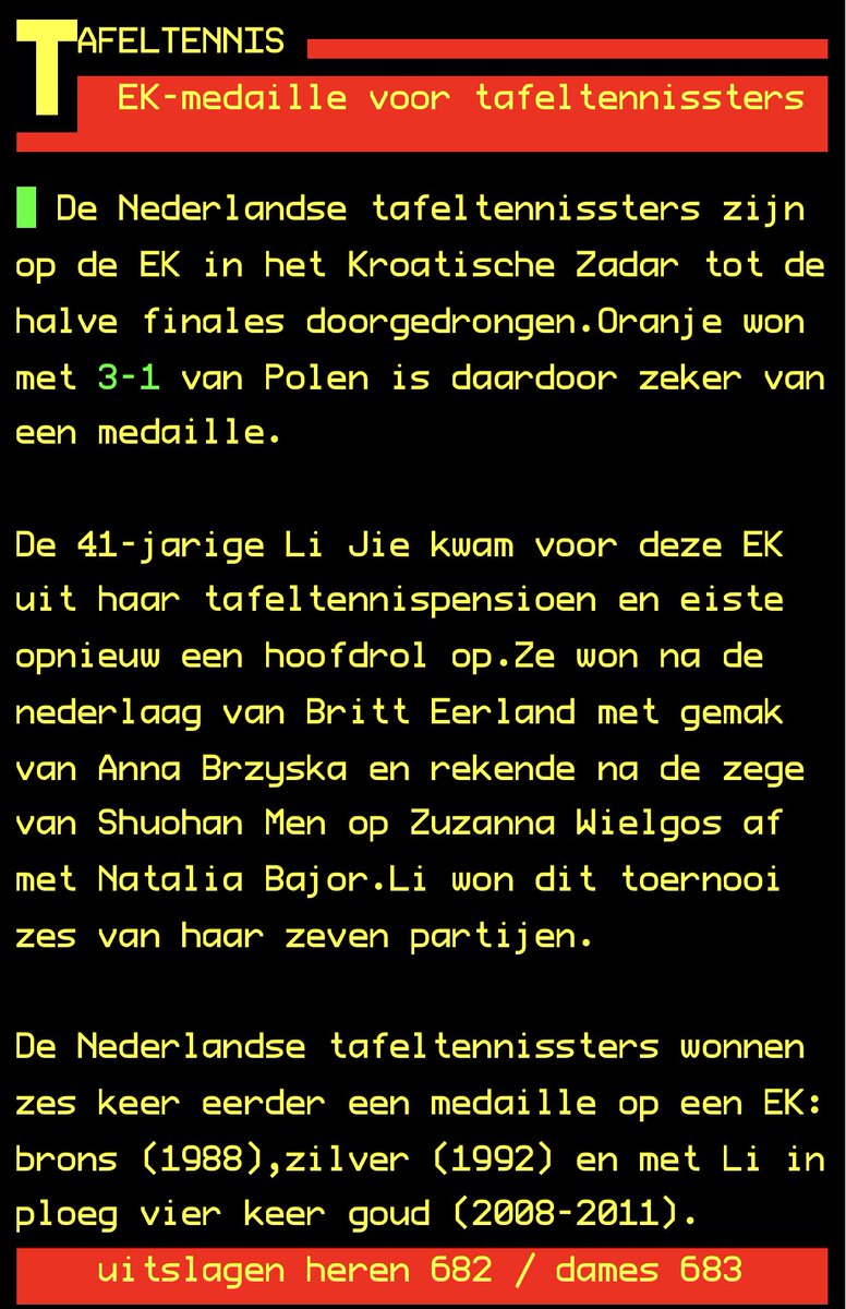 Grootse prestatie, nu al, van de Nederlandse tafeltennissters! Door ⁦<a href="/nocnsf/">NOC*NSF</a>⁩ afgeschreven, maar hier bewijzen ⁦<a href="/britteerland/">Britt Eerland</a>⁩ en co het tegendeel!!