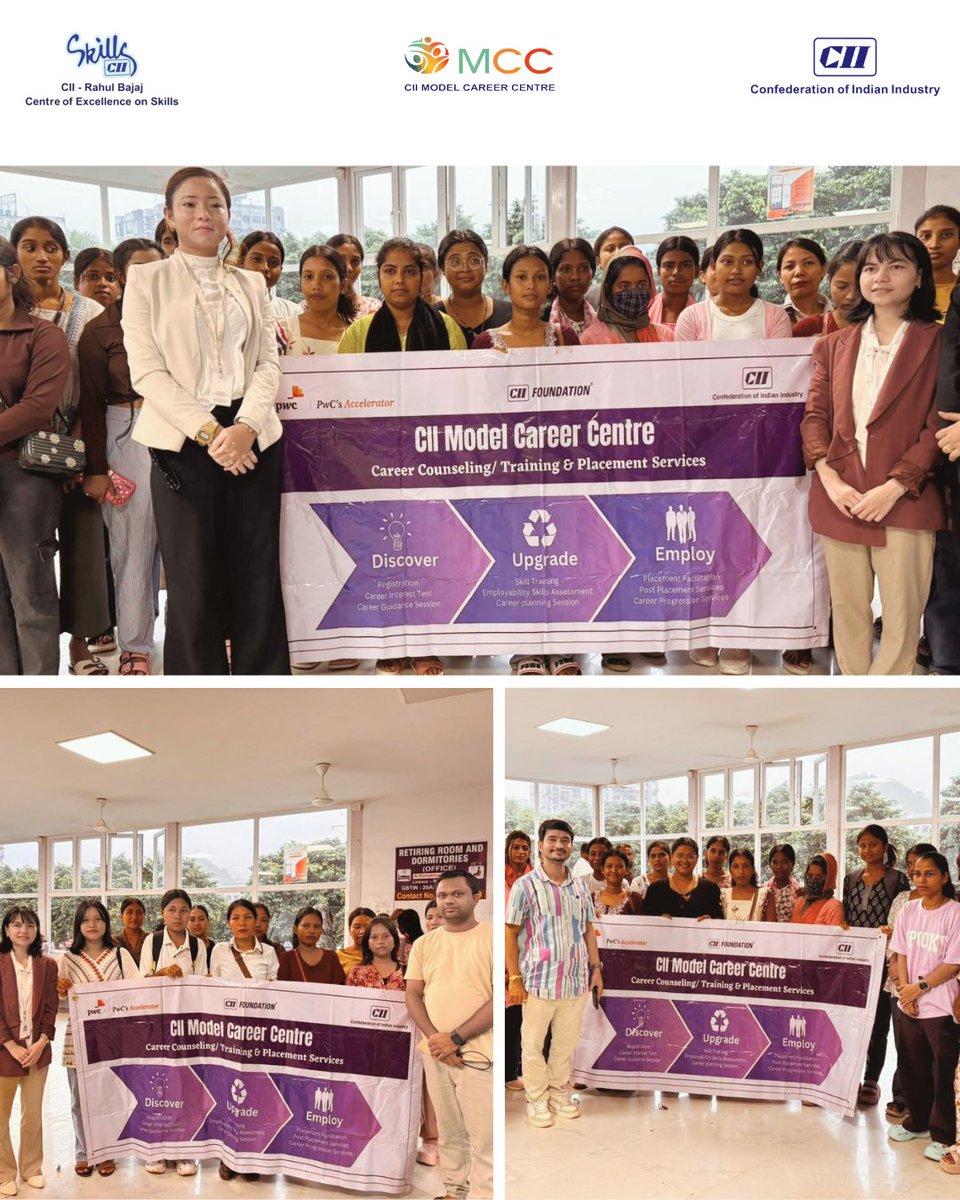 cii_mcc's tweet image. CII Model Career Centre (MCC) Meghalaya is driving change by helping women from Assam and Meghalaya unlock new career opportunities and secure placements in top organisations.

#CIIMCC #WomenEmpowerment #SkillIndia #CareerDevelopment #Employability #CII #MCCMeghalaya #Jobs