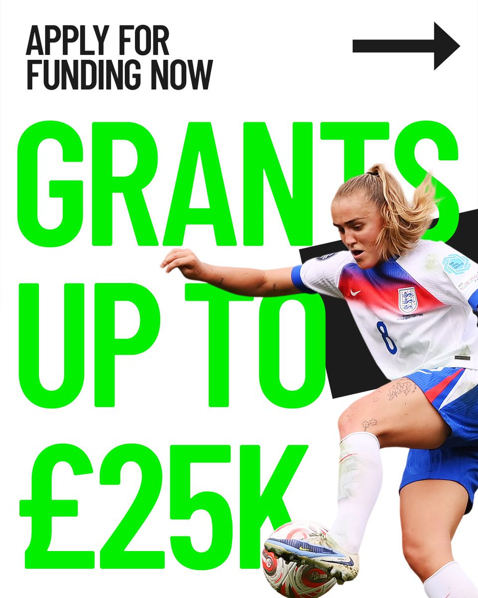 The Football Foundation's 𝗟𝗶𝗼𝗻𝗲𝘀𝘀𝗲𝘀 𝗛𝗘𝗥𝗲 𝘁𝗼 𝗣𝗹𝗮𝘆 𝗙𝘂𝗻𝗱 provides small grants of £1,500 to £25,000 to help grassroots sports sites create safe, welcoming and accessible facilities for women and girls ⚽ 

Read more and apply here ⬇️ 

bit.ly/4o1viF6