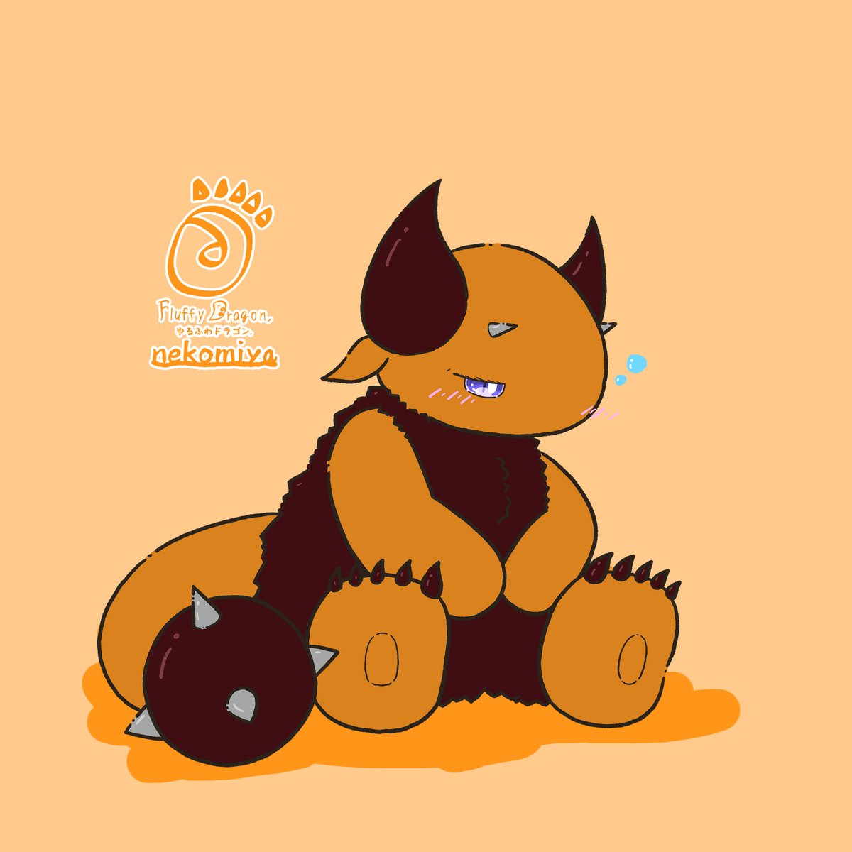 【ゆるふわドラゴン】(再掲)
「おつかれぎみ」
◆今日は良く眠れそう...

#イラスト