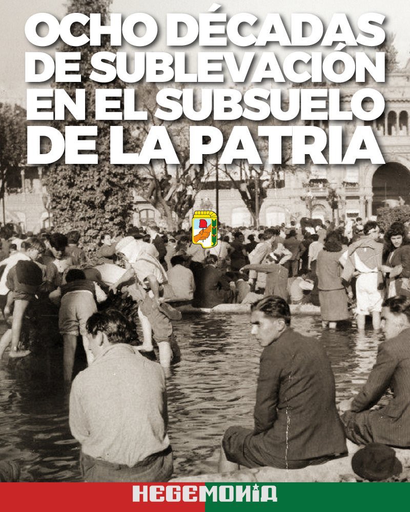 mustaf4ibr4him's tweet photo. Un hermoso día de primavera como hoy en 1945 el subsuelo de la patria se sublevó dando inicio a un proceso de reivindicación de las mayorías populares que, con sus altibajos, sus avances y sus traiciones, cumple hoy 80 años de glorias. https://t.co/Wmu4NLjV2d