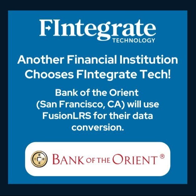 FintegrateT's tweet image. Excited to welcome Bank of the Orient to FIntegrate Technology™! This $1B San Francisco institution selected us to streamline their #dataconversion ahead of a core cutover. Thank you to the team of Bank of the Orient for your trust! Discover FusionLRS: hubs.ly/Q03P2Dsb0