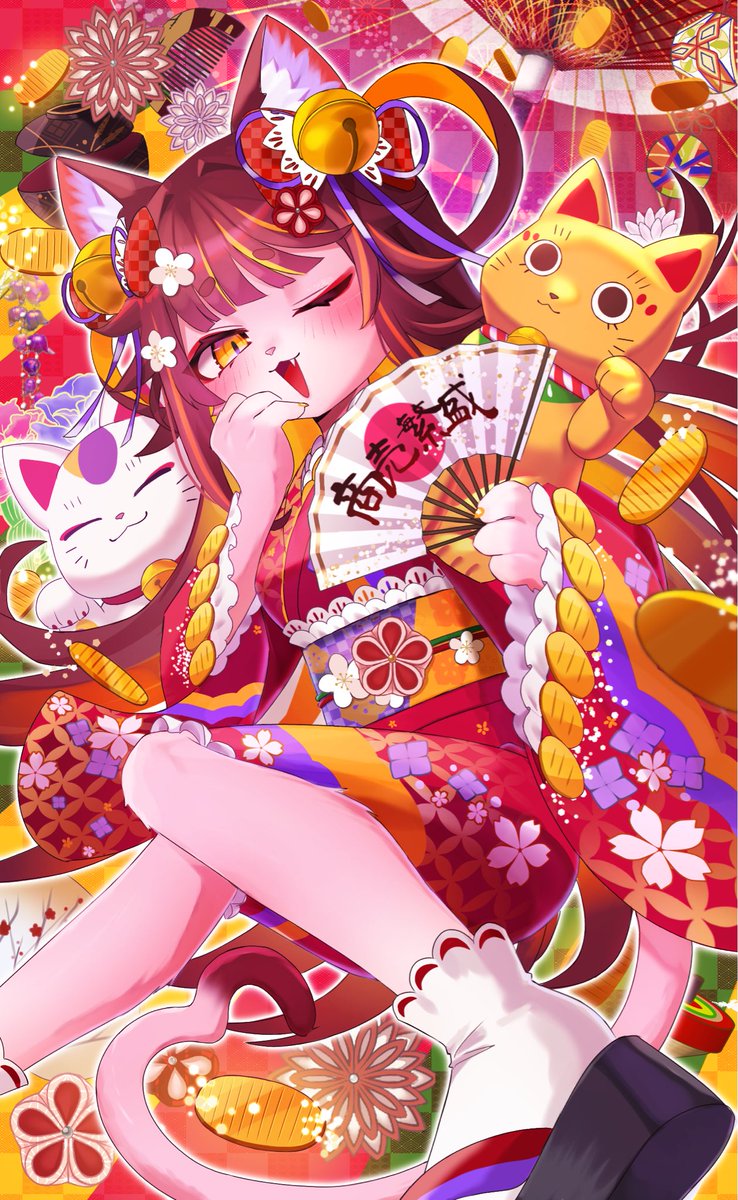 お金大好きケモノガール
 #イラスト  #oc