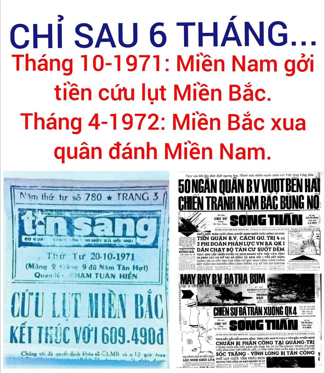 EchoOfTruthVN's tweet photo. Không biết Nhà Trường có dạy các em học sinh biết rằng miền Nam trong giai đoạn Nam Bắc đánh nhau vẫn giúp đỡ Đồng Bào vượt qua thiên tai, bão lũ...?
Có lẽ người miền Nam hiểu họ chỉ ghét cộng sản họ không ghét đồng bào miền Bắc???
#EchOfTruthVN #Vietnamhelp