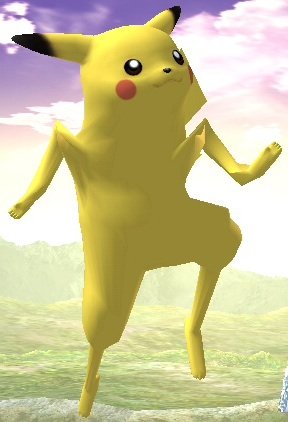 AsianPatricio's tweet photo. @IGN It looks like a modded Smash Bros. Pikachu skin placed on Captain Falcon/Ganondorf character model; but it's Starmie's skin instead. https://t.co/e1zGd2Fhs1