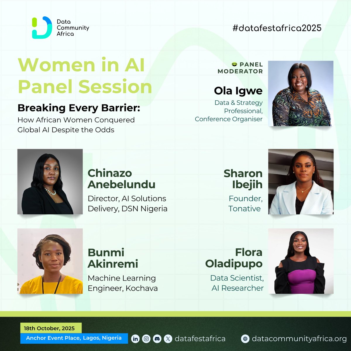 We’re kicking off #DataFestAfrica2025 with something truly special — the Women in AI Breakfast Panel.

A space for real stories, honest conversations, and inspiration from women breaking barriers in STEM and AI.