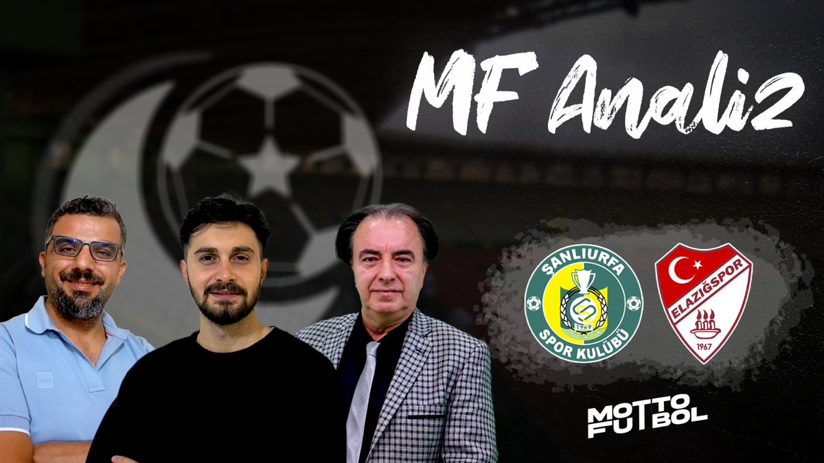 📺 Şanlıurfaspor v Elazığspor özel programımız, bugün saat 17.00'de Motto Futbol YouTube kanalımızda yayında...

🎙 <a href="/gokdeniiztopal0/">Gökdeniz</a>
🎙 <a href="/CetinBurum/">ÇETİN BURUM</a>
🎙 <a href="/CoskunKamac/">COŞKUN KAMAÇ</a>

✅Katıl üyesi ol!
💯Maçın skorunu bil!
🎁Takımının atkısını kazan!

İzlemek için abone olun. 👉
