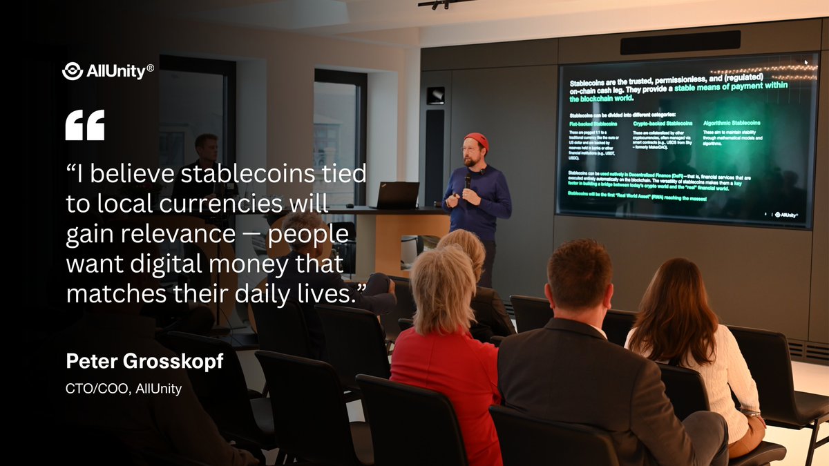 Recap: coinIX Stablecoin Event Hamburg

“People want digital money that matches their daily lives.”

Peter Grosskopf shared why stablecoins tied to local currencies matter and how AllUnity is building the first German euro stablecoin, #EURAU, to meet that need.

Thanks to coinIX