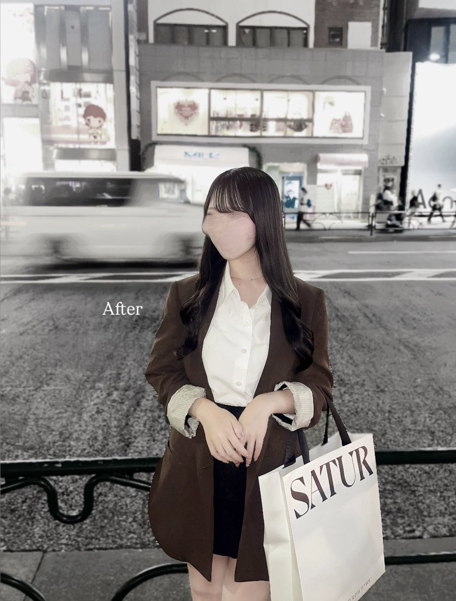 y_0o_k's tweet image. 背景だけ簡単に彩度変えられるMeituの【モノクロ】フィルターが便利過ぎる…🖤✨#pr #meitu