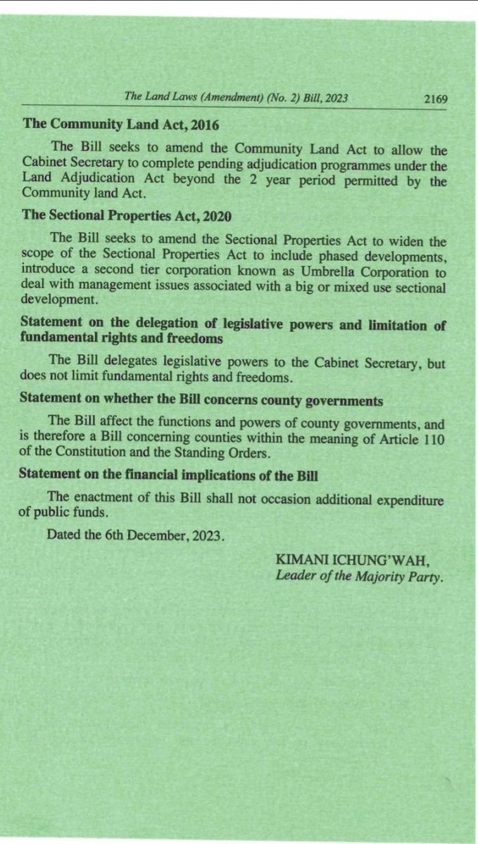 Hamjui mahali Kuna shida nyinyi. Just sit down and read. This is the land law. Hapa Kuna shida kubwa Sana.

This is now the Law.