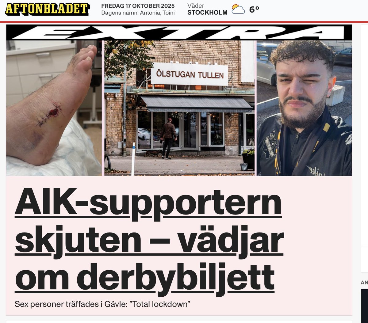 1 2 3 4 5 6 skjut en AIK:are – och det första han tänker på är hur ska kunna gå på derbyt mot Bajen…

”Jag har fått en sån otrolig respons med massa kärlek. Det är inget som förvånar mig med AIK. Vi har en sådan stämning. Vi står upp för varandra och tar hand om varandra.” 🖤💛