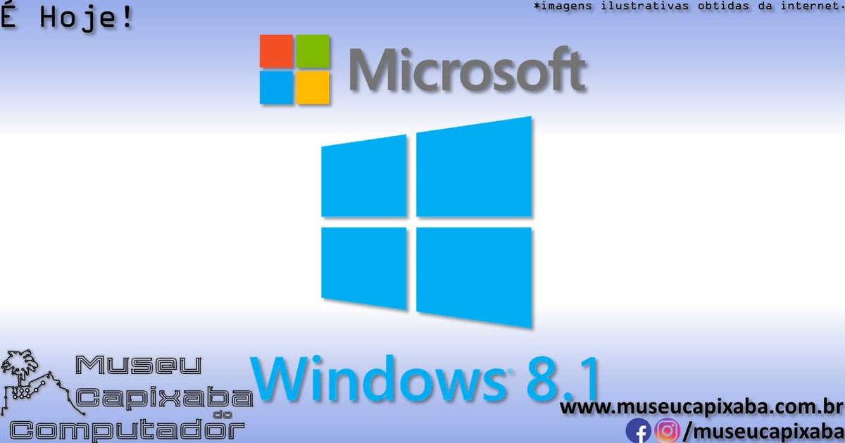 museucapixaba's tweet photo. É hoje! O sistema operacional Microsoft Windows 8.1 de 2013.

+em https://t.co/6bnfxwd4dy

#MuseuCapixaba #mcc #éhoje #museu #tecnologia #retro #OnThisDay #ES #Microsoft #Windows8 #Windows81 #IE10 #MetroUI #OneDrive #SkyDrive #WindowsPhone #ModernUI #WindowsDefender #WindowsStore https://t.co/EF3iBmxUxE