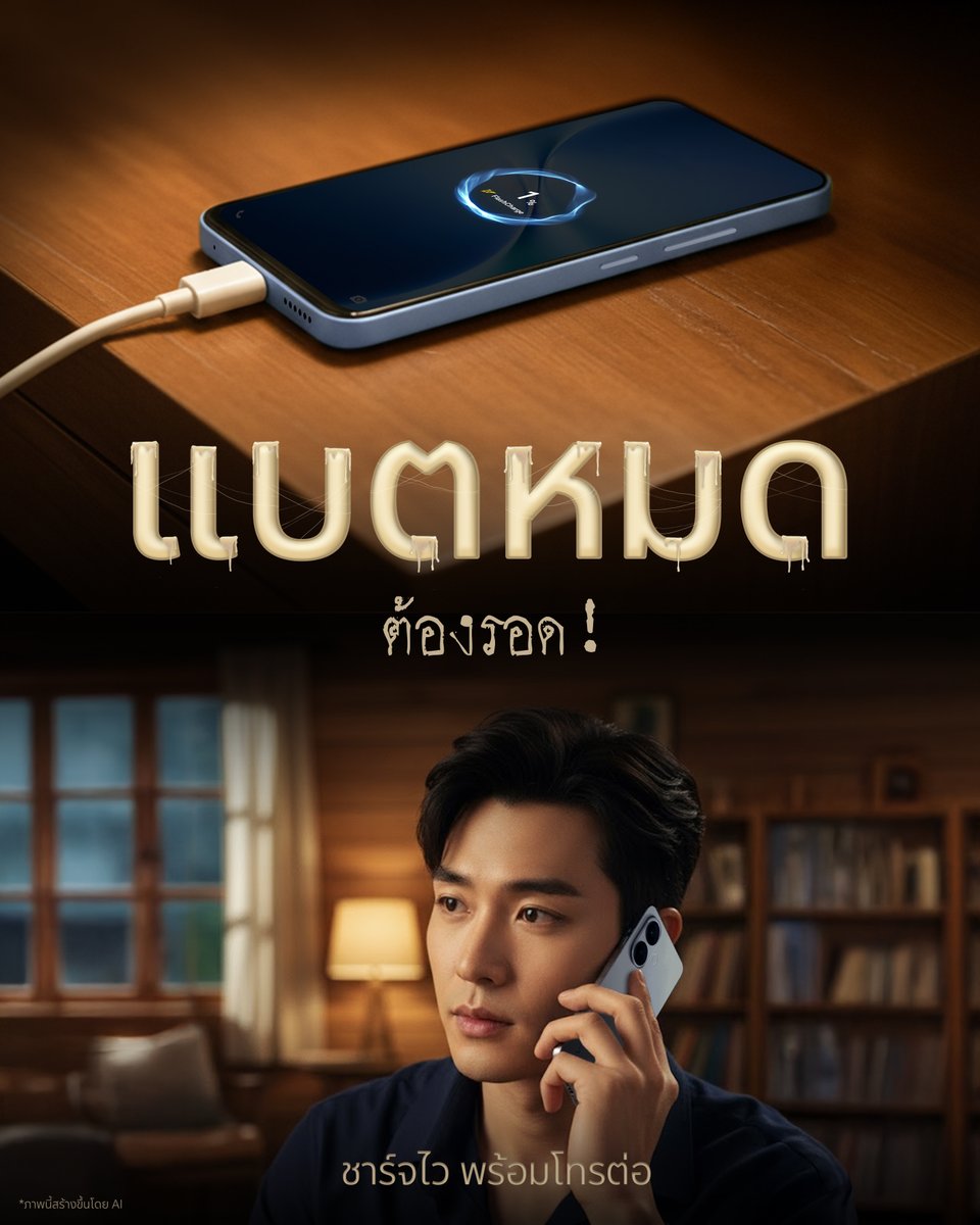 vivoThailand's tweet image. ถึงลืมชาร์จข้ามคืน ก็รอด! ใคร ๆ ก็มีโทรศัพท์ชาร์จไว 90W FlashCharge อย่าง vivo V60 Lite ได้นะ 😁

#vivoV60Lite #เปิดโหมดพักเลิกกั๊กแล้วลุยต่อ #NonstopFun