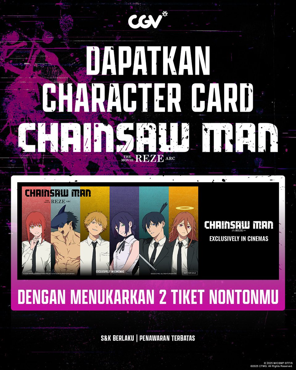dohyeoen's tweet photo. wts / open jastip cgv chainsaw man the movie reze arc character card

💰 75k inc pack exc adm
✅ shopee
📍 bdg

t. csm #warungcsm jasa titip postcard denji merchandise merch official want to sell film cinepolis https://t.co/YdWY8cS0fK
