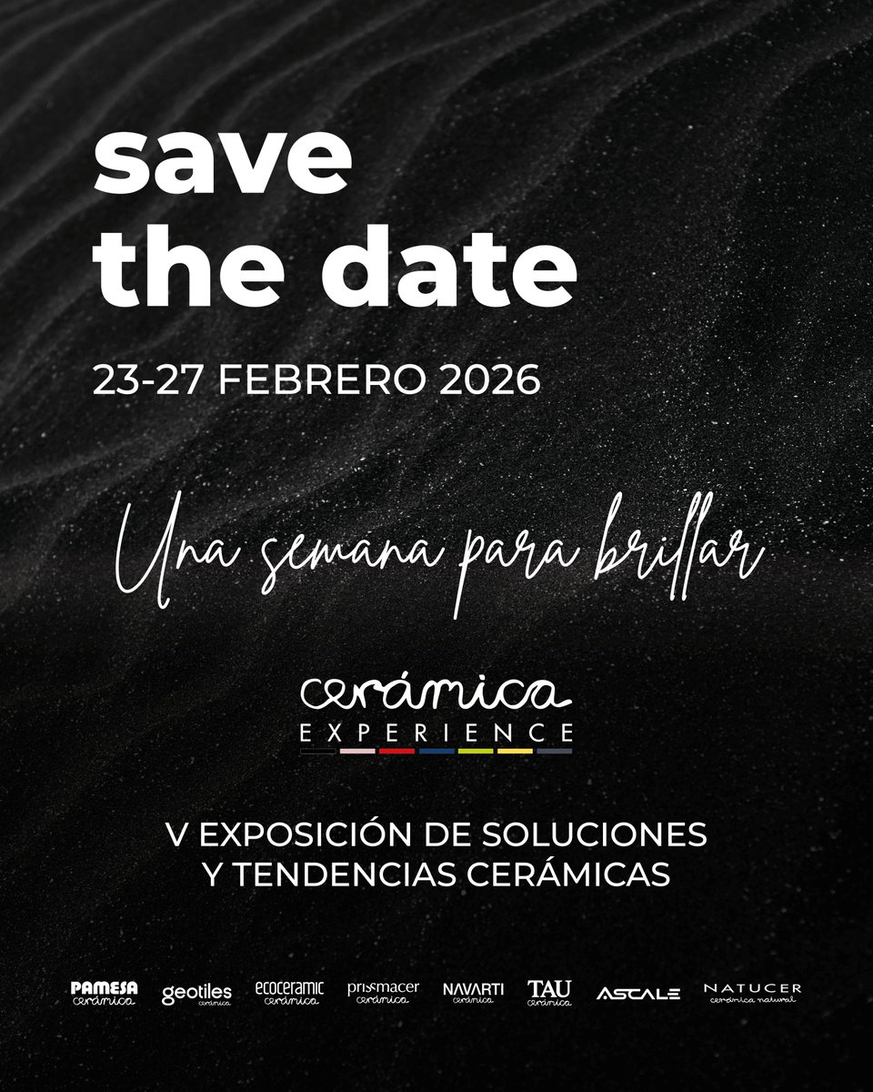 A week to shine. 
The countdown begins for Cerámica Experience 2026! 
Five days where design and innovation come together to create a constellation of creativity. 
Discover the latest ceramic trends and let your inspiration shine under the same sky. 
February 23–27, 2026