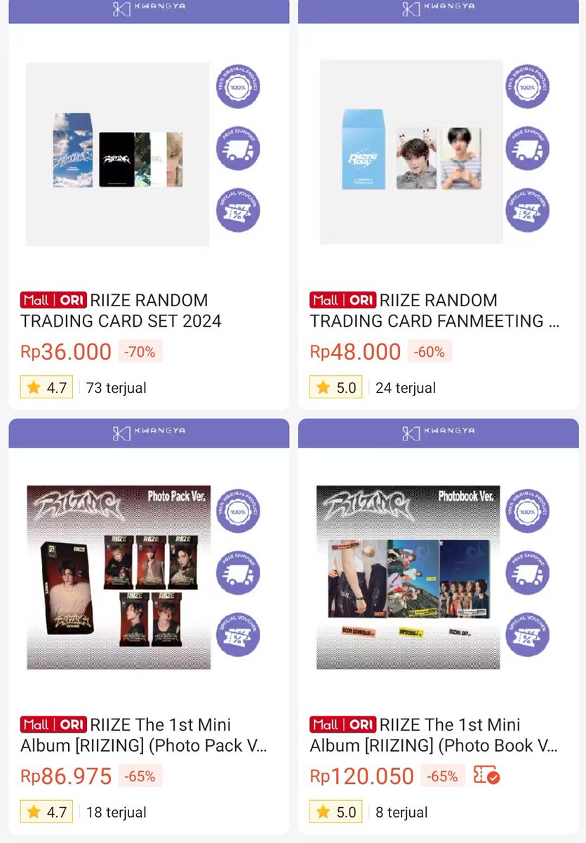 fyi kwangya lg restock dan merch riize banyak yg promo!!