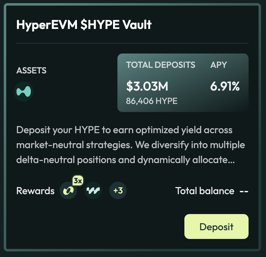 harmonixfi's tweet image. Harmonix will be focusing more on HIP-3 markets, starting with our $HYPE Vault and the upcoming HIP-3 Stablecoin Vault.

Both vaults will soon route through @ventuals, earning users Ventuals Points alongside other Hyperliquid ecosystem rewards.

Coming soon →…