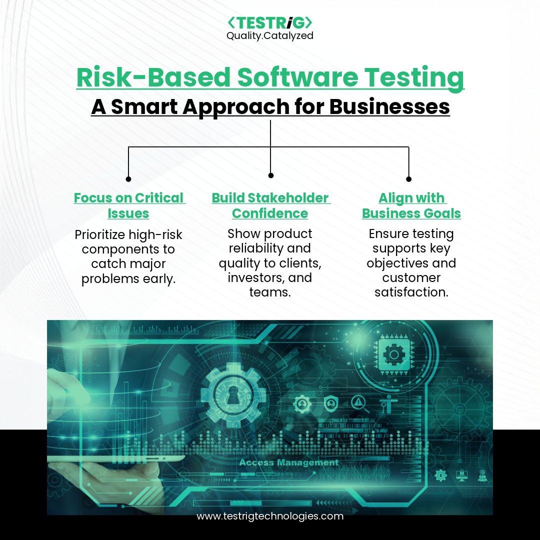 testrig_qa's tweet image. Prioritize quality with #RiskBasedTesting (RBT).
Focus on high-risk components, align #Testing with business goals, & strengthen stakeholder confidence to deliver reliable, #SoftwareQuality efficiently.
Read the full blog:
testrigtechnologies.com/blogs/what-is-…
#TestStrategy #AutomationTesting