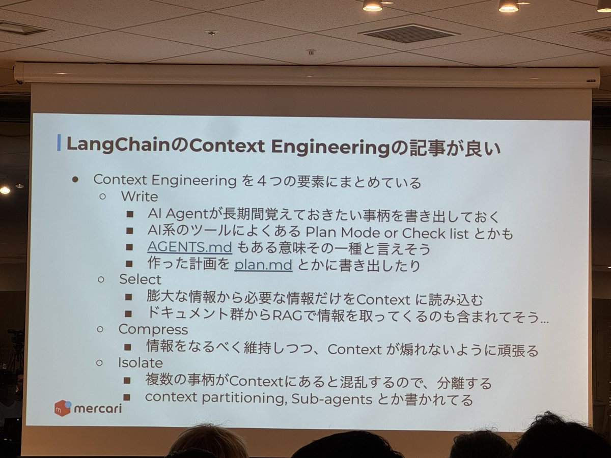 tanapl_h's tweet image. Context Engineeringとは
#ClaudeCodeMeetupTokyo