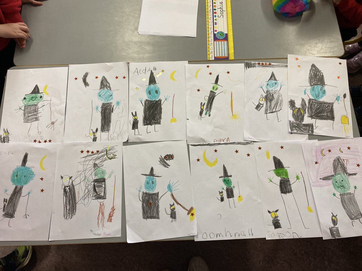 DuallaNS's tweet image. As part of our Maths Week Activities, Junior and Senior Infants created Shape Witches for Halloween 🧙🎃👻
#IUseMaths #MathsWeek2025