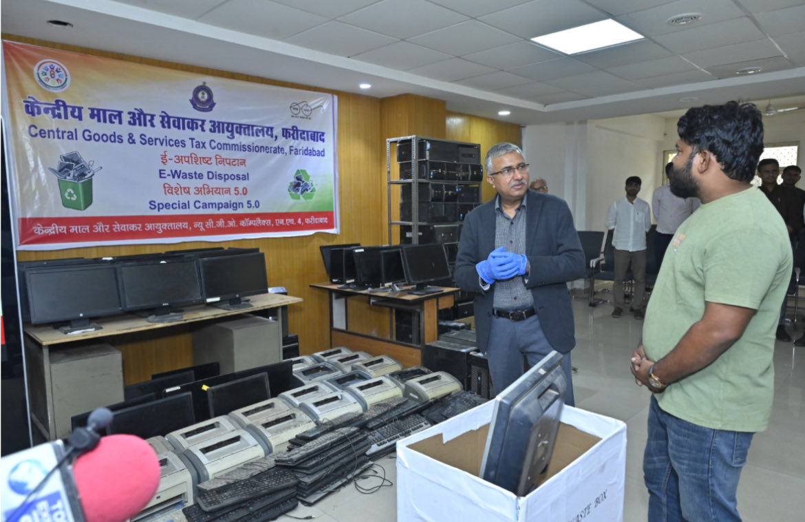 The CGST Faridabad Commissionerate, under the CGST Panchkula Zone, organised a mega e-waste disposal drive as part of #SpecialCampaign5.0 (Oct 2–31, 2025), promoting Swachhata and reducing pendency in Govt offices. ♻️🧹