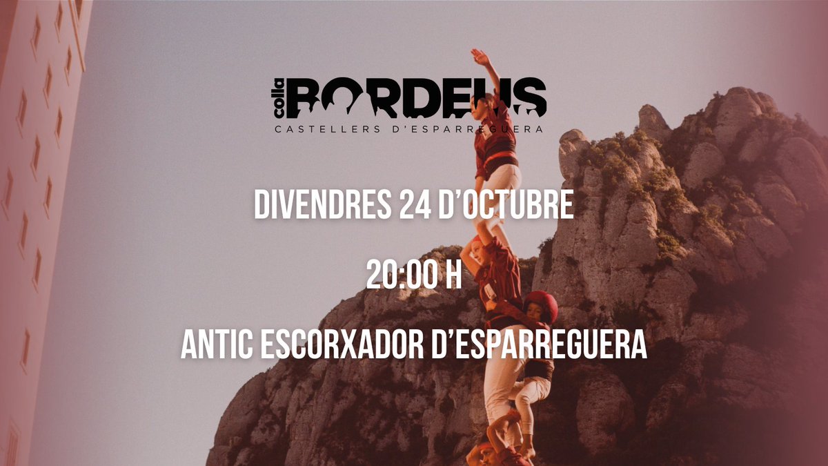 ❗ASSAIG❗ 🔥

Recta final del tram! ⏳

Cada assaig compta i cada castell es construeix des d’aquí 💪🏽

T’esperem al local per continuar creixent! 

📲 Confirmeu l’assistència a l’app.

#castells