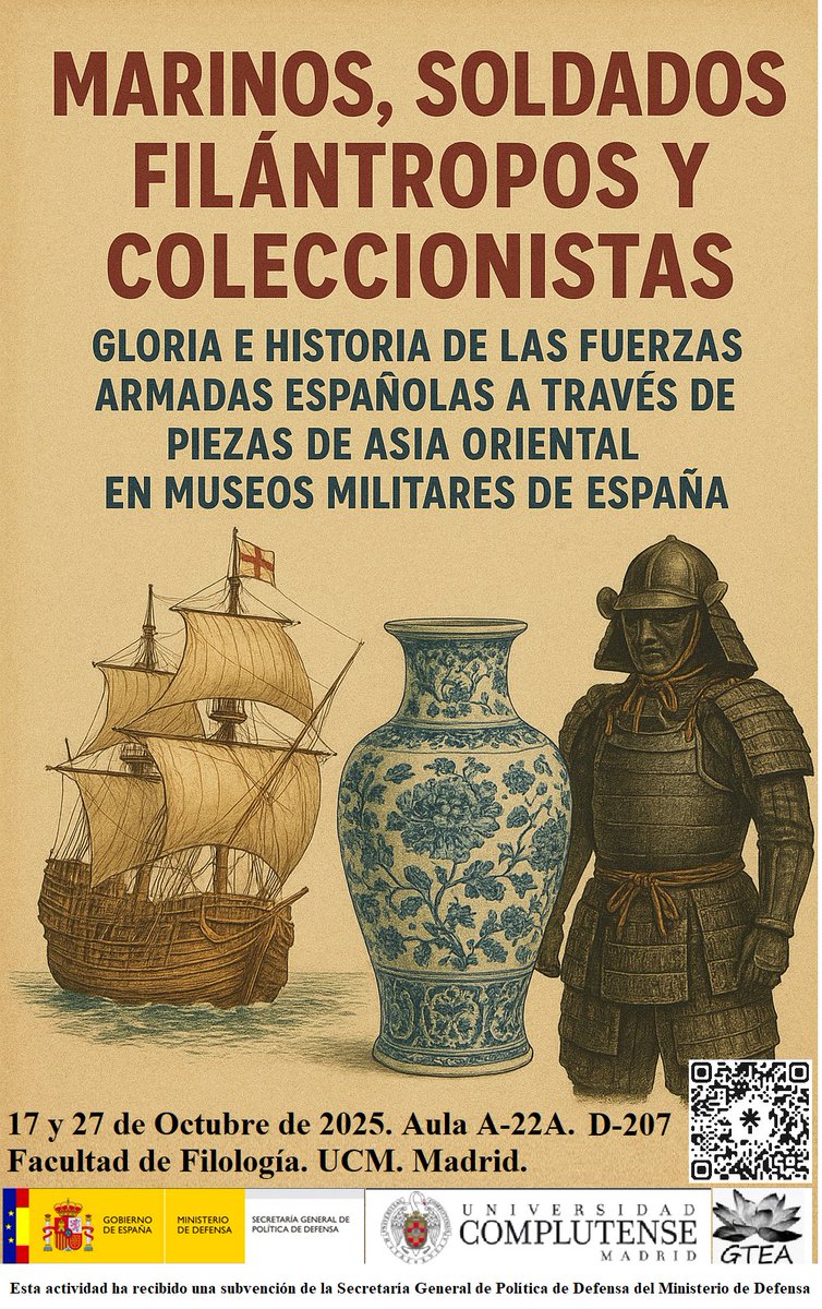 AsiaCongreso's tweet photo. Hoy hemos tenido nuestra primera sesión de las jornadas sobre colecciones asiáticas y Fuerzas Armadas españolas, con las intervenciones del Dr. Sevillano y la Dra. Muñoz. @Defensagob #ucm #gia #gtea #museos #armada #colecciones #asia #japon #ming #porcelana #galeon #museonaval https://t.co/iiXzJUJTev