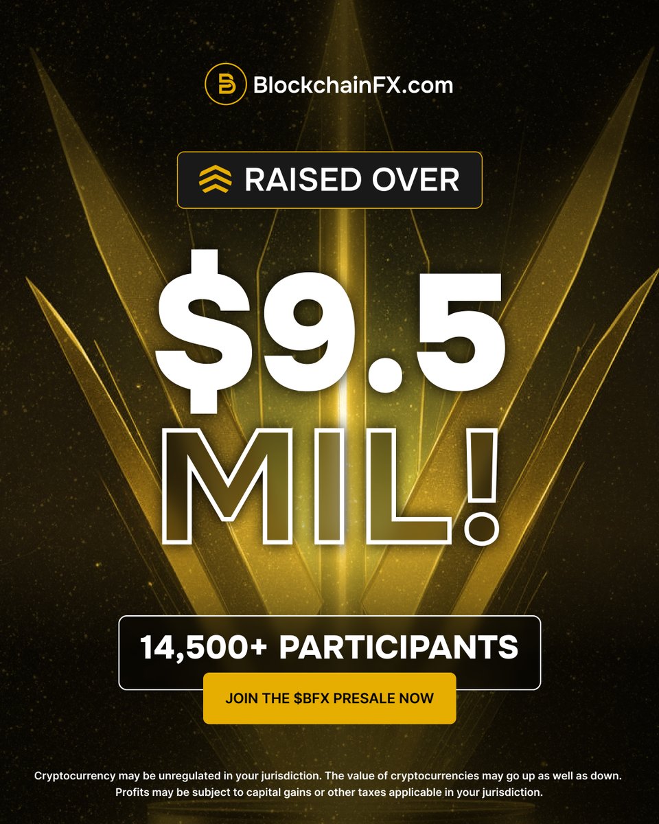 BlockchainFXcom's tweet image. 💣 $9.5 million+ raised by 14,500+ believers!
The future of digital finance is here, and it's accelerating faster than ever!
Don't miss your chance to be part of the revolution. 🔥
Join the $BFX presale now 👉 BlockchainFX.com
#BFX #BlockchainFX #Presale #Crypto #Web3