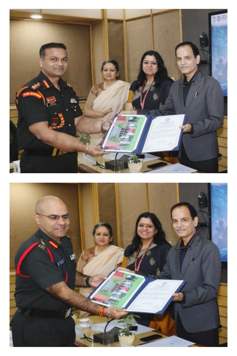 (2/3)
Dr. <a href="/pragyapgaur/">pragyapaliwalgaur</a>, VC, felicitated the Chief Guest, Mr. <a href="/iamJaideepB/">Jaideep Bhatnagar</a>, Former Principal Director General, PIB &amp; addressed the officers. Mr. Bhatnagar in his Valedictory address said the importance of taking control of a narrative &amp; being proactive about setting the narrative.