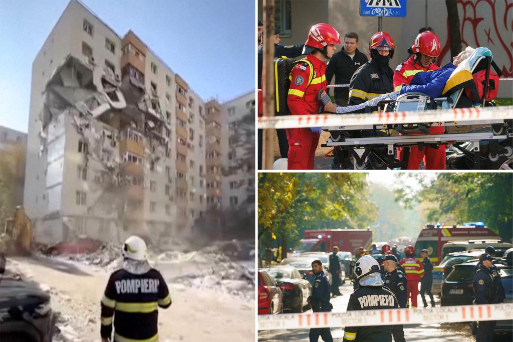 nypost's tweet photo. Powerful apartment building blast in Bucharest, Romania kills 3, injures at least 13 https://t.co/Vexpl0z7LT https://t.co/51HUuSoi6Y