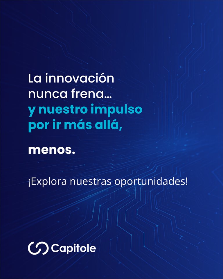Nuestro impulso por ir más allá no tiene límites.
¿Y el tuyo? 🚀

Explora nuestras vacantes y únete a un equipo donde la innovación nunca frena:
capitole-consulting.com/es/vacantes/

#TechCareers #OportunidadesLaborales #Hiring