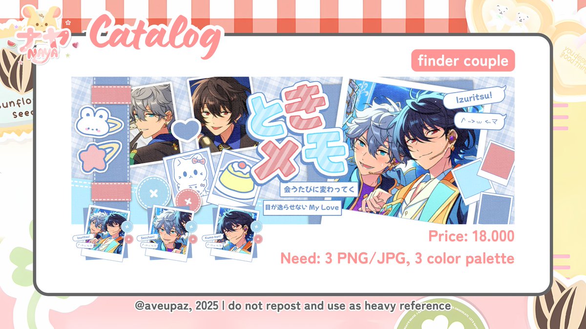 aveupaz's tweet image. any interactions are appreciated! 🐹
halo! kali ini naya open titip katalog layout finder only! avail versi solo dan duo / couple~ cek rep untuk baca t&amp;c dan form yaaa! happy jajan &lt;3
#zonauang #zonajajan