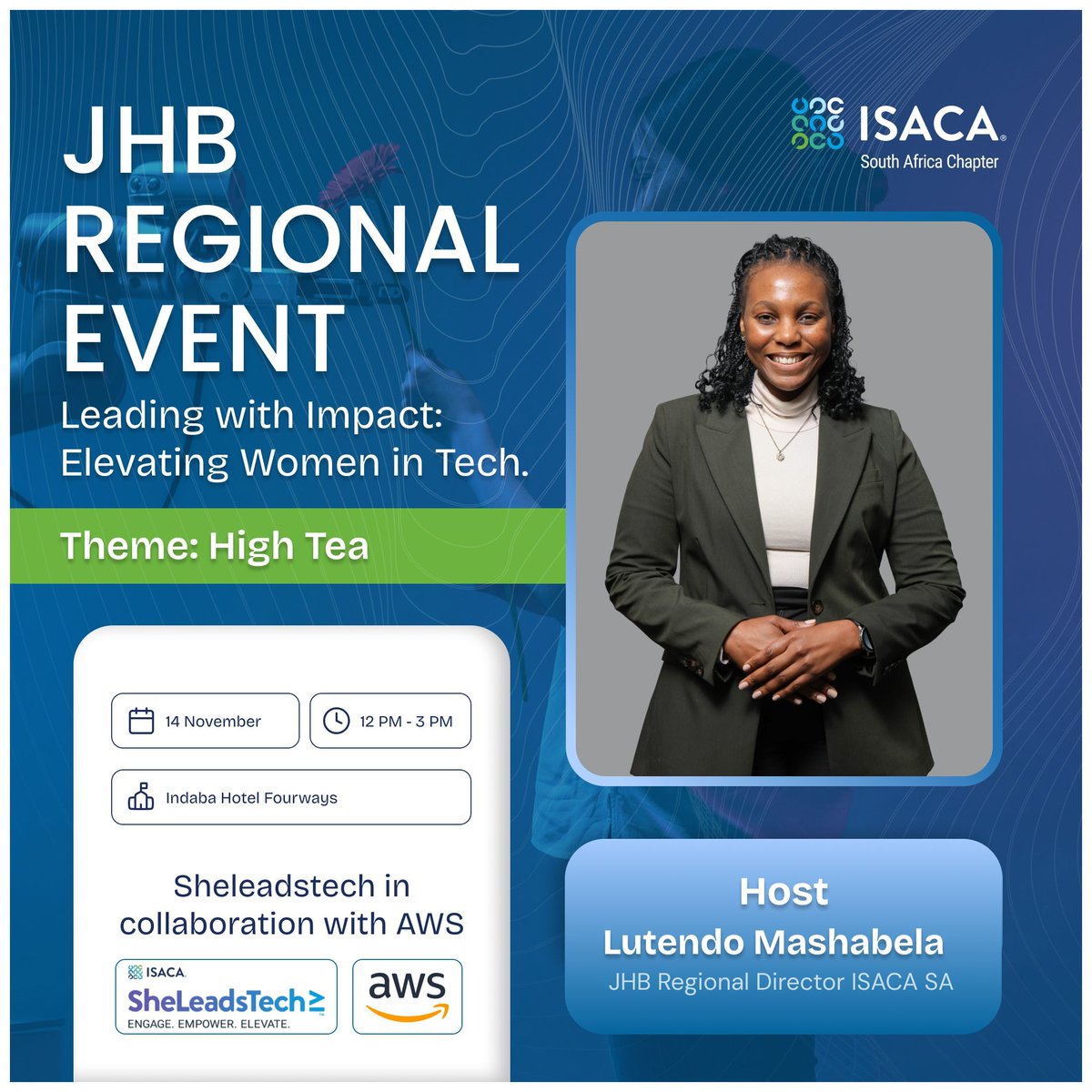 Isacaza's tweet image. ISACA Johannesburg Regional Event 🌸
In proud collaboration with AWS | Powered by ISACA SheLeadsTech

Join us for an exclusive afternoon of elegance and empowerment.

🔗 forms.office.com/r/8t2inme2Wk 

#ISACAJoburg #SheLeadsTech #AWS #WomenInTech #Leadership #LeadingWithImpact #High]