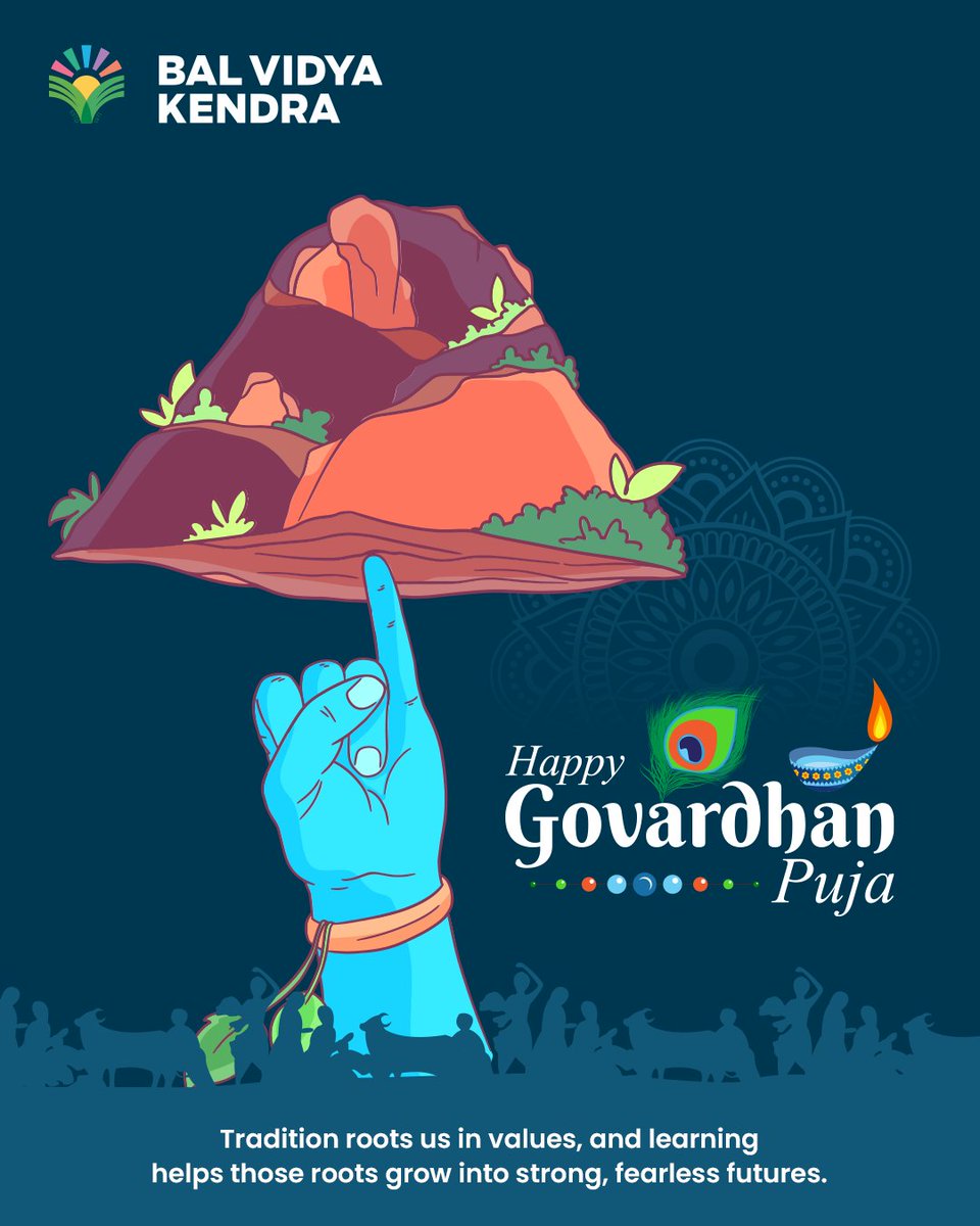 balvidyakendra's tweet image. At Bal Vidya Kendra, we blend culture with curiosity, ensuring every child is grounded in heritage while reaching for the sky.

Happy Govardhan Puja! 🙏

#BalVidyaKendra #GovardhanPuja #TraditionAndLearning #Values #FutureReady #RootedWings