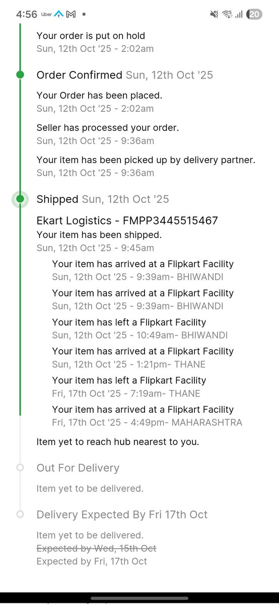 bhupender_005's tweet photo. @flipkartsupport @Flipkart @flipkartsupport 
Thanks for arranging replacement, whereas the parcel was in Bhiwandi, then it reached to Thane, Thane to Maharashtra, next is it India, next Earth, etc.....

#FlipkartBigBillionDays #flipkartblack https://t.co/wA3sbZtZ1a