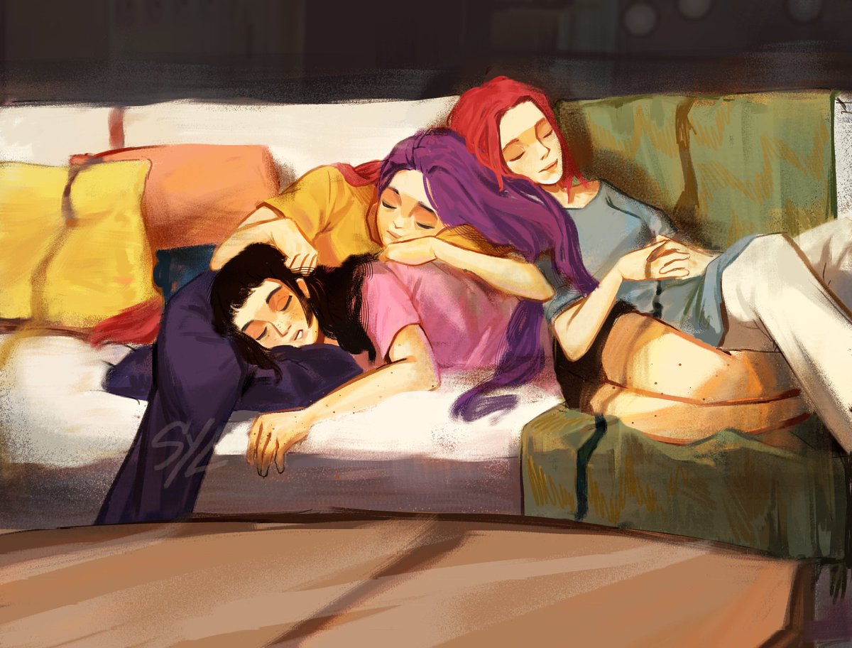 twt user sylairaa's so tired she drew her fav ship sleeping again 
#KPOPDEMONHUNTERS #Polytrix