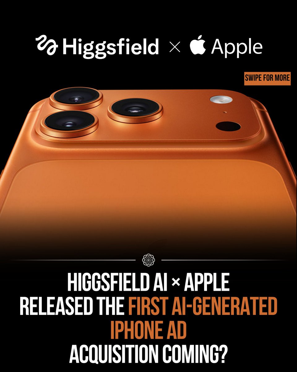 Drew_code0's tweet image. This is the new magic wand.
And it’s powered by code.
The Higgsfield AI that created the iPhone 17 ad can conjure worlds from words.
Apple is about to become the wizard