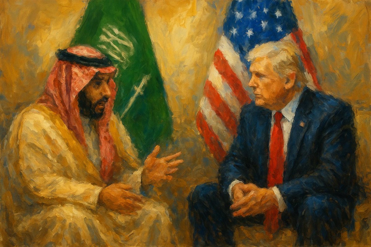 83mrAMA's tweet image. Pact Under the Brush of Time
#SaudiUS #WorldPolitics #OilAndPower #Impressionism #Geopolitics #ArtWithMeaning