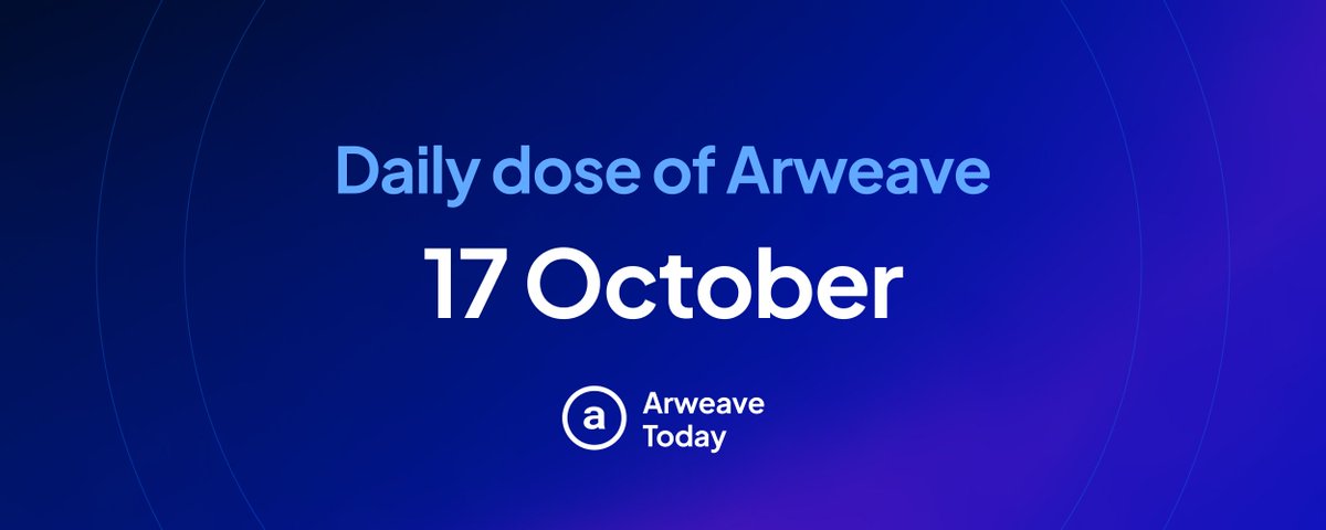 Only Arweave (@onlyarweave) on Twitter photo Your daily dose of Arweave, October 17th
<a href="/Arc_AO/">ArcAO</a> launches HyperBeam.js
<a href="/CommunityLabs/">Community Labs</a> portfolio update
<a href="/depinday/">DEPIN DAY & DEPINED PODCAST</a> shares <a href="/samecwilliams/">🐘🔗 sam.arweave.dev</a> talk
Plus: Give <a href="/WuzzySearch/">Wuzzy search</a> a try and navigate the permaweb
Get the details 👇 Your daily dose of Arweave, October 17th
<a href="/Arc_AO/">ArcAO</a> launches HyperBeam.js
<a href="/CommunityLabs/">Community Labs</a> portfolio update
<a href="/depinday/">DEPIN DAY & DEPINED PODCAST</a> shares <a href="/samecwilliams/">🐘🔗 sam.arweave.dev</a> talk
Plus: Give <a href="/WuzzySearch/">Wuzzy search</a> a try and navigate the permaweb
Get the details 👇