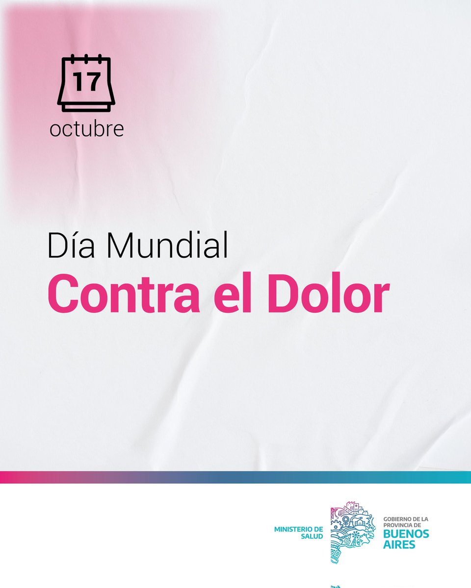 El Día Mundial contra el Dolor es una fecha para visibilizar la importancia de mejorar la calidad de vida de quienes lo padecen, especialmente de manera crónica. Trabajamos para fortalecer la atención integral, ampliar el acceso a tratamientos y acompañar a quienes lo necesitan.