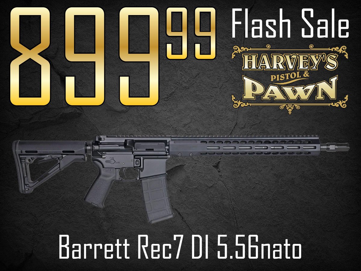 $109 Lays It Away! Barrett Rec7 DI 5.56NATO - Flash Sale 10/17/25

Only While Supplies Last!!  $899.99 for a Barrett Rec7 DI 5.56NATO.

Remember our Marriage-Saver (TM) 10% Down, 10-payment Layaway Plan is available for $10 additional!  We will ship this to your local dealer for