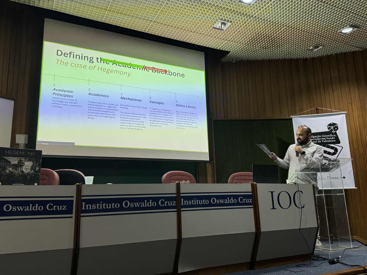 🎓Our CEO &amp; Founder, Varnavas Timotheou, represented us at the 4th DICIT Conference, an academic event on politics and society hosted by the prestigious Fiocruz Institute in Rio de Janeiro. 

It was an inspiring experience exploring board games as tools for education.

#Hegemony