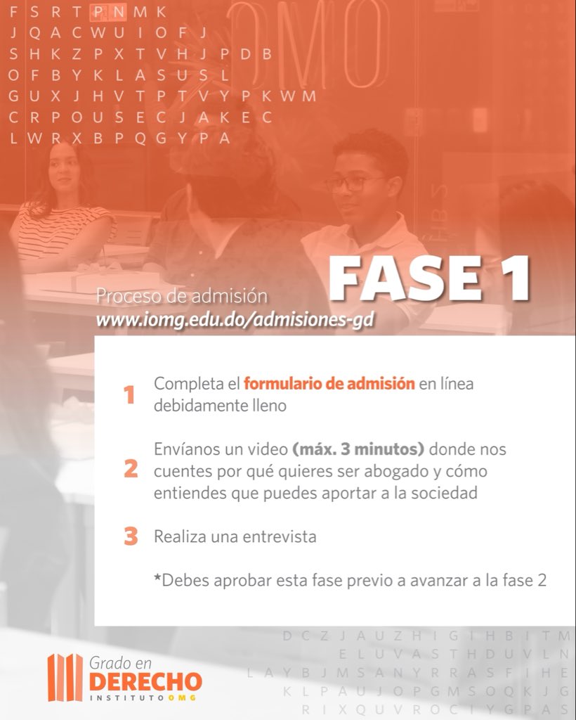 Convocatoria Otoño 2026 🚀 ¡Anímate a experimentar una nueva forma de estudiar derecho!

💻 Ingresa a iomg.edu.do/admisiones-gd y aplica en línea a nuestro programa.

#TransformamosElDerecho #Transformadores #InstitutoOMG #IOMG #Derecho #GradoenDerecho