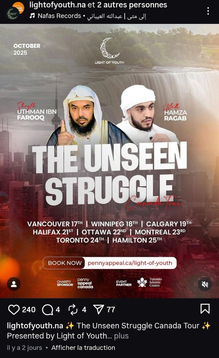 CIJAQC's tweet image. Le prédicateur islamiste Uthman Ibn Farooq représente un risque pour la sécurité du Québec. 

Interdit d&apos;entrée au Royaume-Uni car &quot;nuisible à l&apos;intérêt général&quot;, mais en tournée au Canada à partir d&apos;aujourd&apos;hui, Ibn Farooq sera présent mercredi 23 octobre à la salle DS-R510 de…