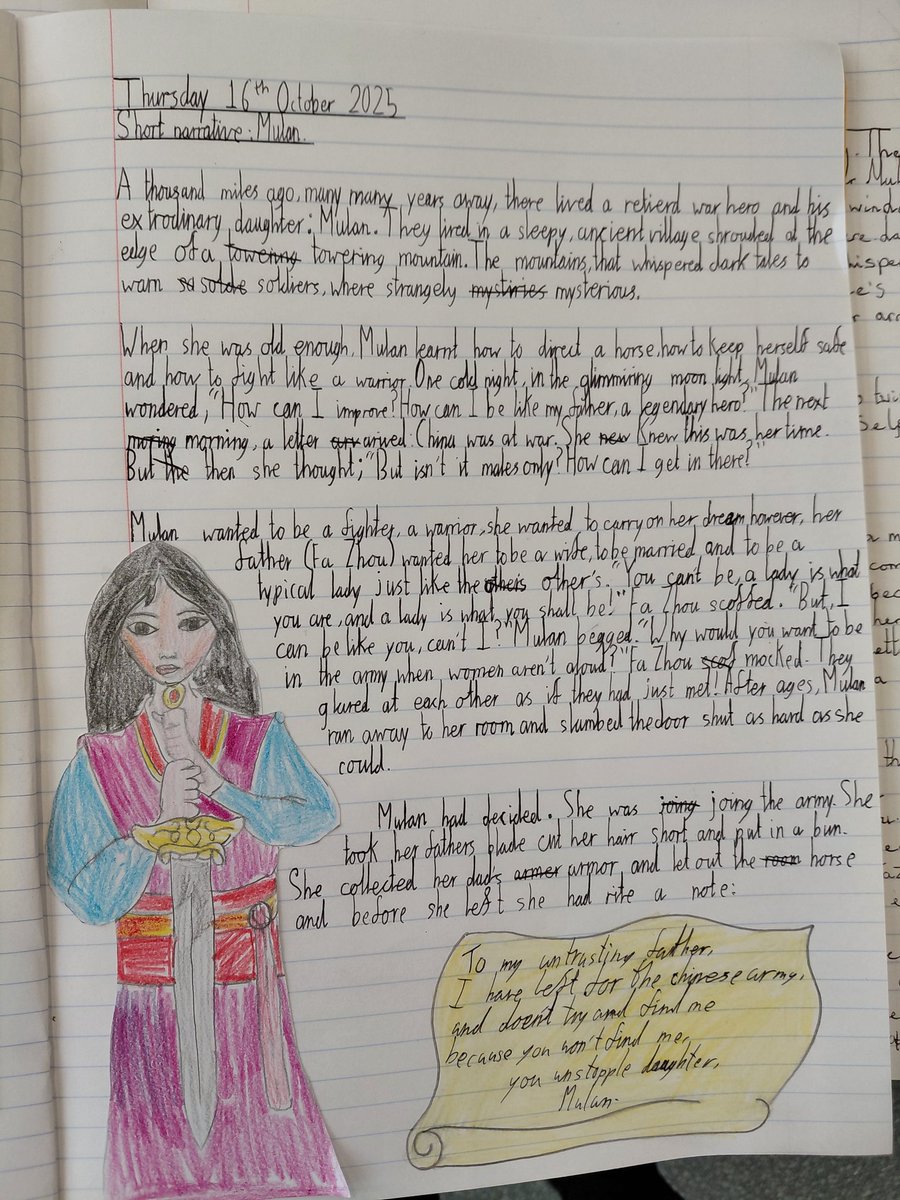 "Hardest part is letting go...setting them off to write their independent piece" Heard this so much, but with the ideas pitched in <a href="/janeconsidine/">Jane Considine</a> 's firework maker's daughter plan, the application from their guided journey was smooth and enjoyable ❤️ Lila > Mulan 👌