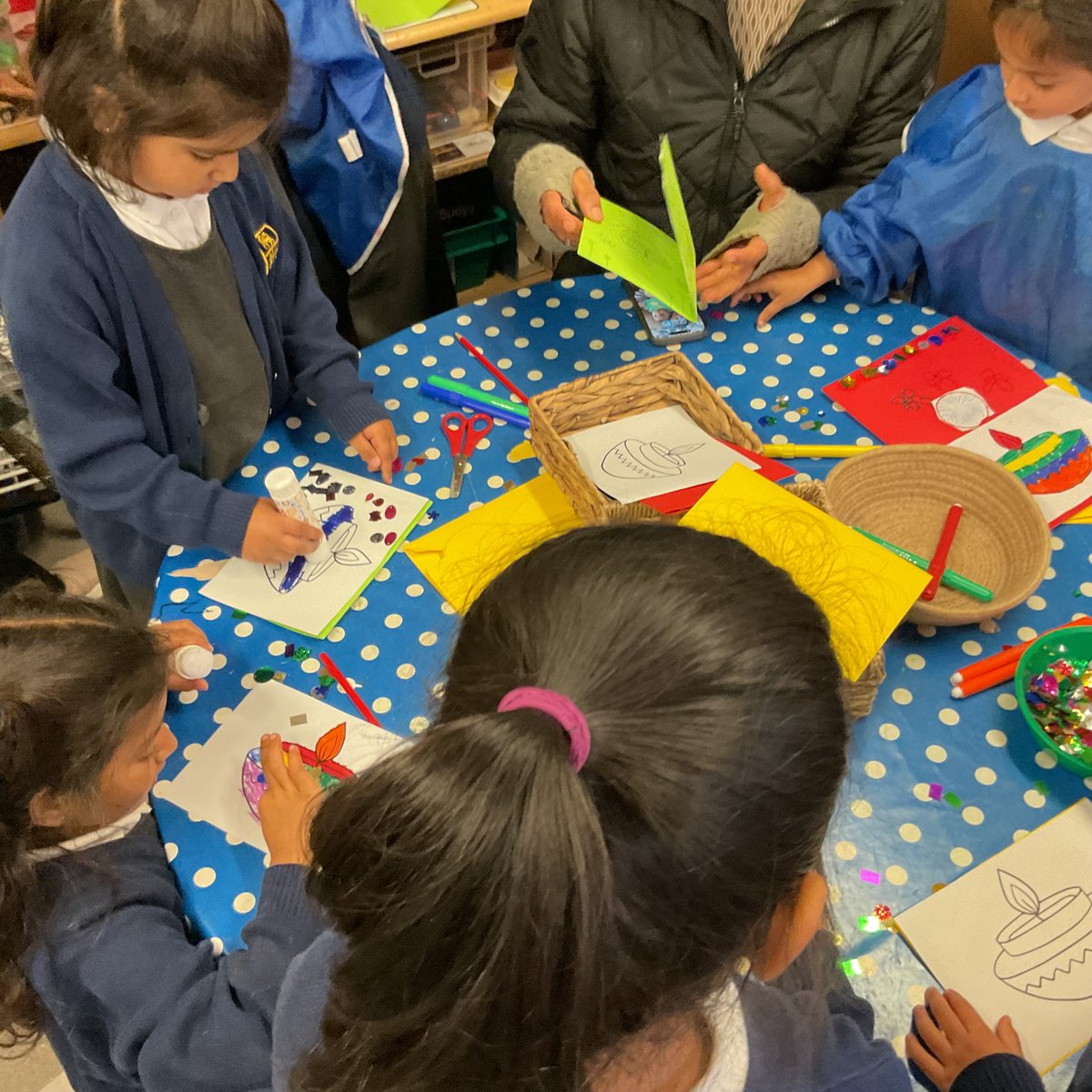 EYFS celebrated Diwali with creative activities, making rangoli patterns, decorating diyas, and exploring the festival of lights #diwali